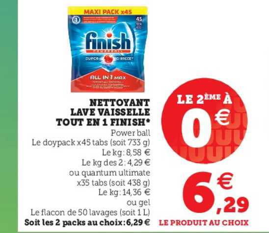 nettoyant lave vaisselle tout en 1 finish