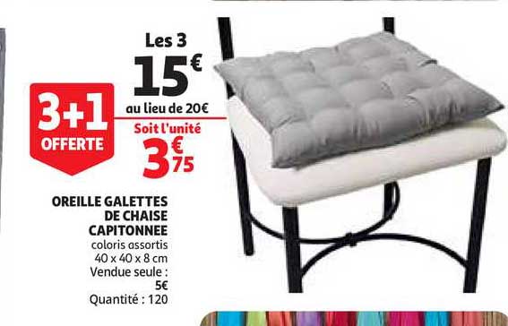 oreille galettes de chaise capitonnee