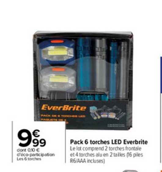 pack 6 torches led everbrite