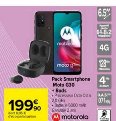 pack smartphone moto g30 + buds motorola