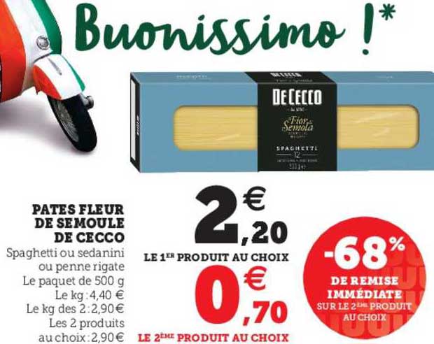 pâtes fleur de semoule de cecco