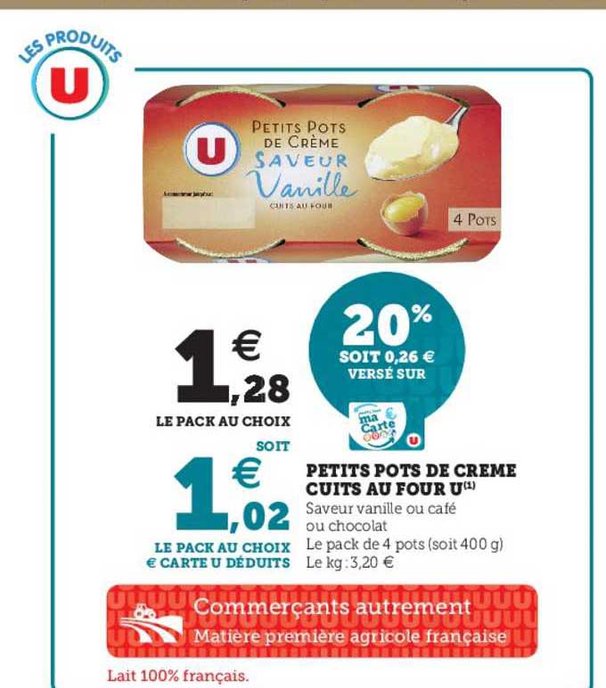petits pots de crème cuits au four u