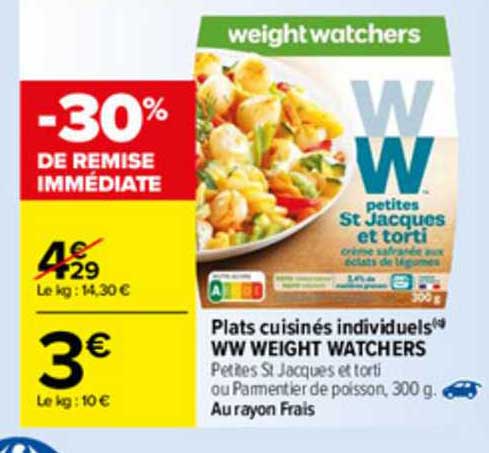 plats cuisinés individuels ww weight watchers
