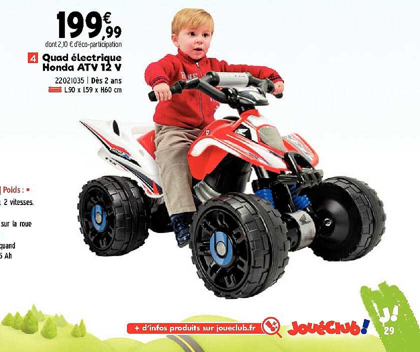 quad électrique honda atv 12 v