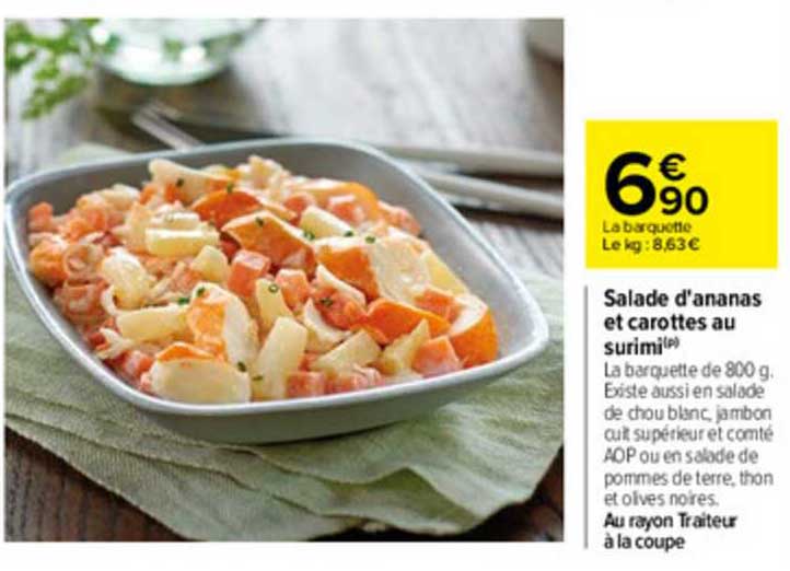 salade d'ananas et carottes au surimi