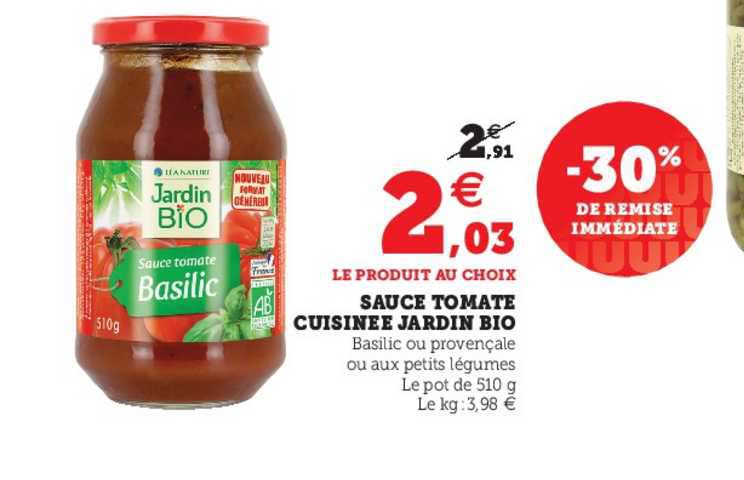 Sauce Tomate Cuisinée Jardin Bio