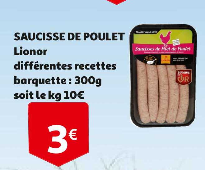 saucisse de poulet lionor différentes recettes