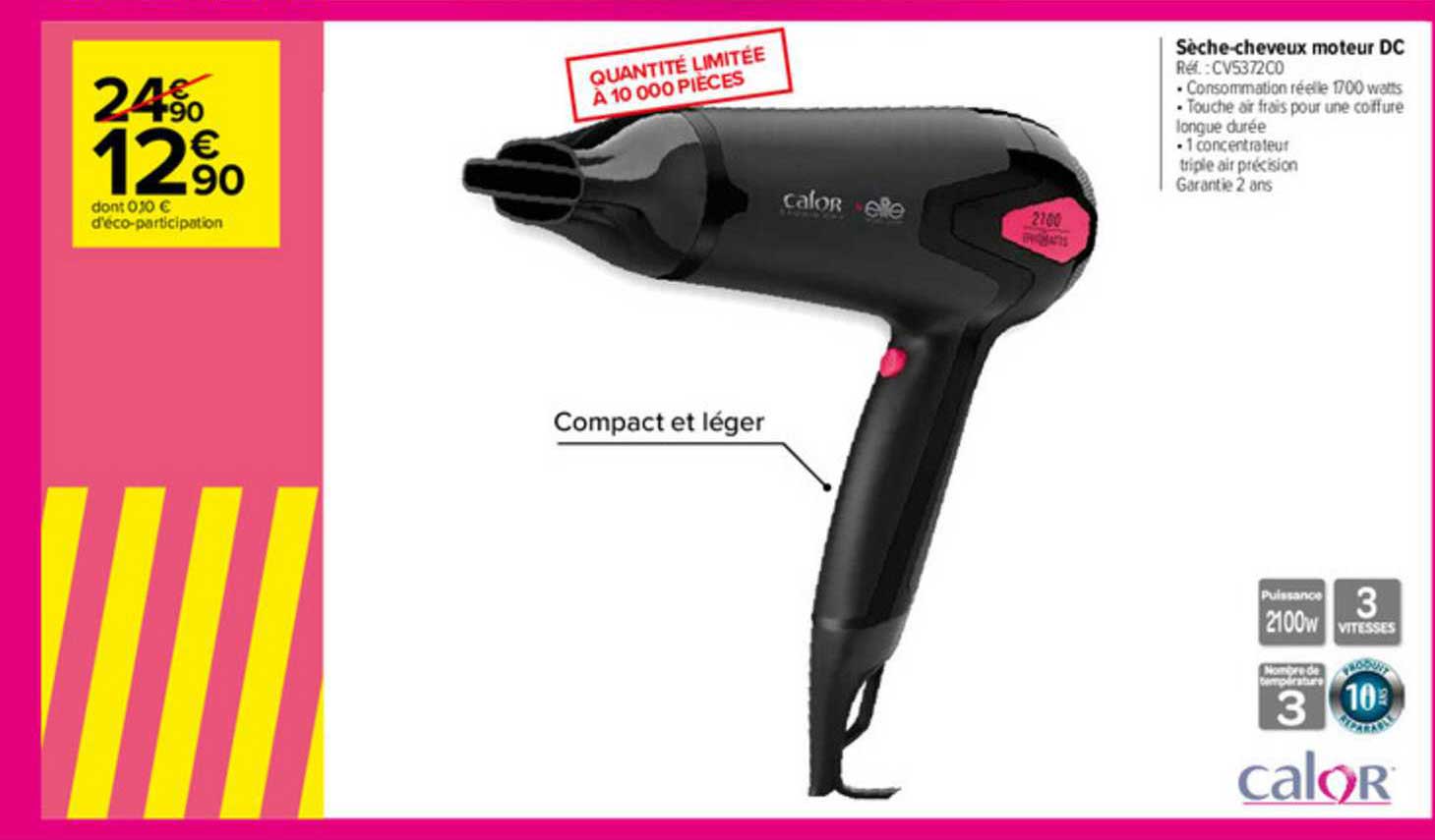 sèche-cheveux moteur dc calor