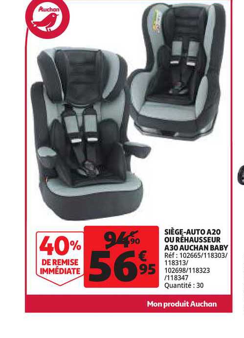 siege-auto a20 ou rehausseur a 30 auchan baby