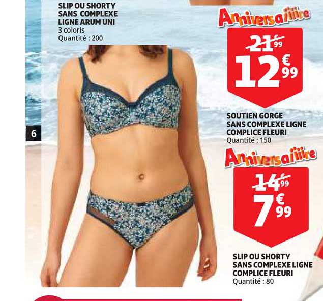 soutien gorge sans complexe ligne complece fleuri of slip ou shorty sans complexe ligne complice fleuri
