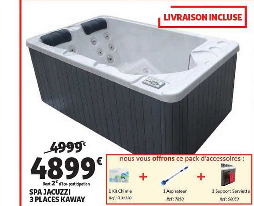spa jacuzzi 3 places kaway