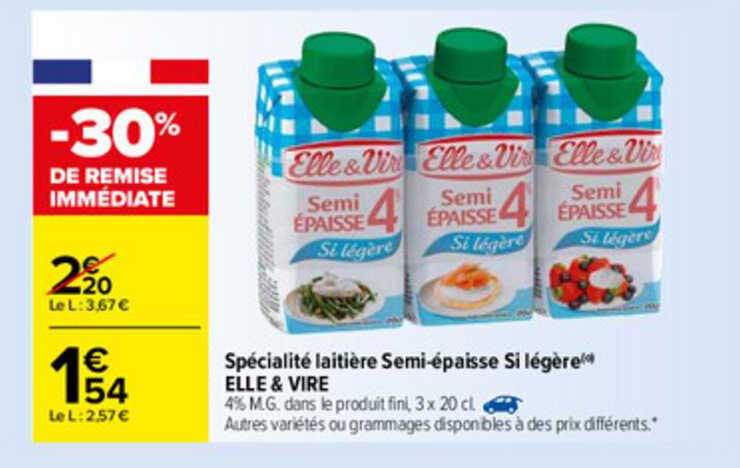 spécialité laitière semi-épaisse si légère elle & vire