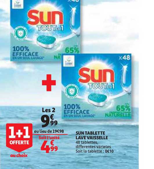 sun tablette lave vaisselle
