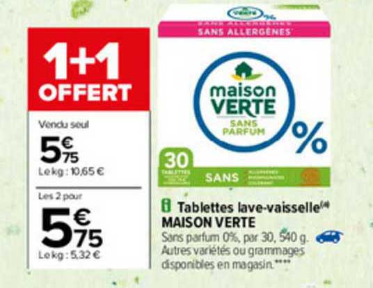tablettes lave-vaisselle maison verte