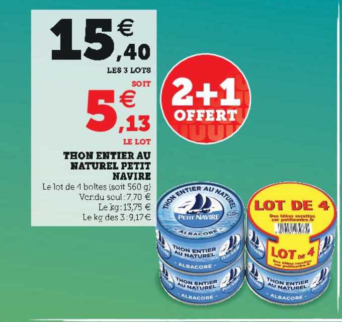 Thon Entier Au Naturel Petit Navire