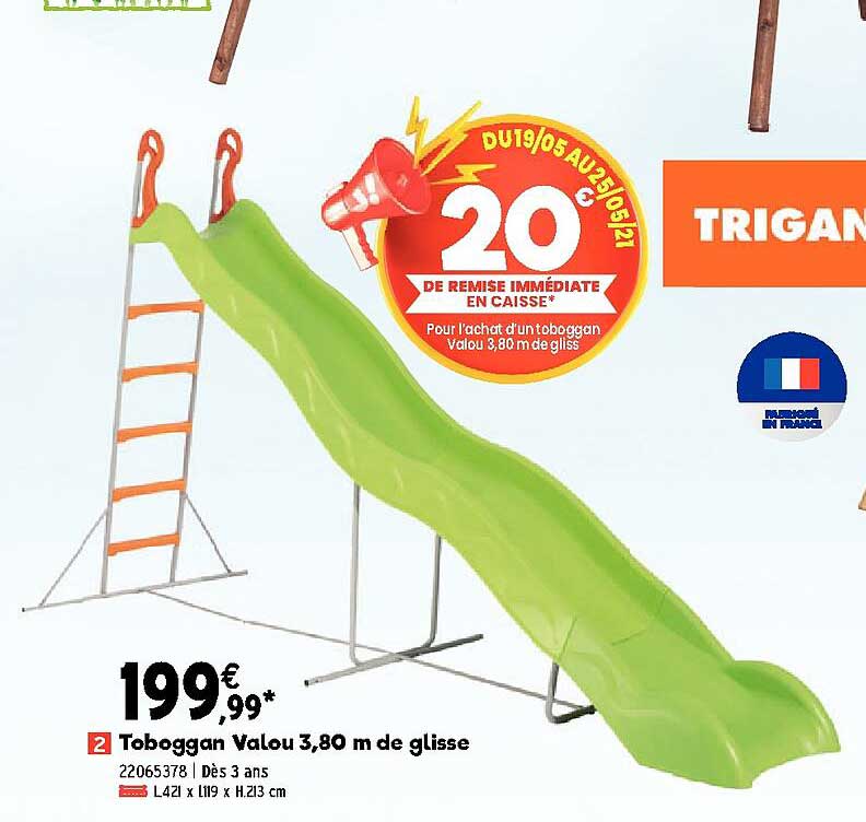 toboggan valou 3.80 m de glisse