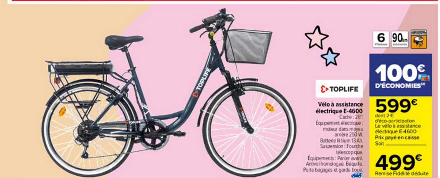 toplife velo a assistance electrique e-4600