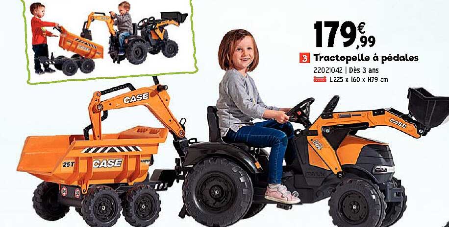 tractopelle à pédales