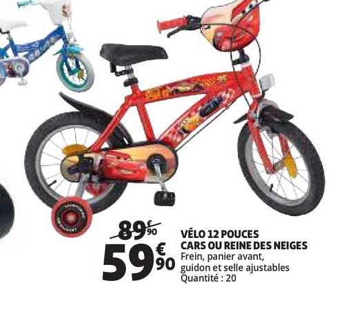 velo 12 pouces cars ou reine des neiges