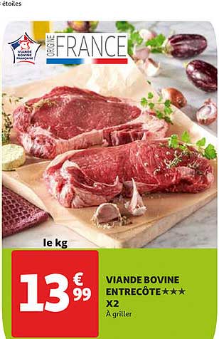 Viande Bovine Entrecote X2