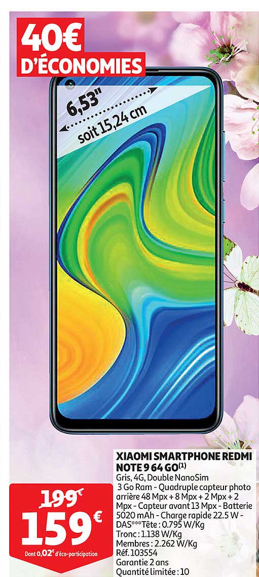 Xiaomi Smartphone Redmi Note 9 64go