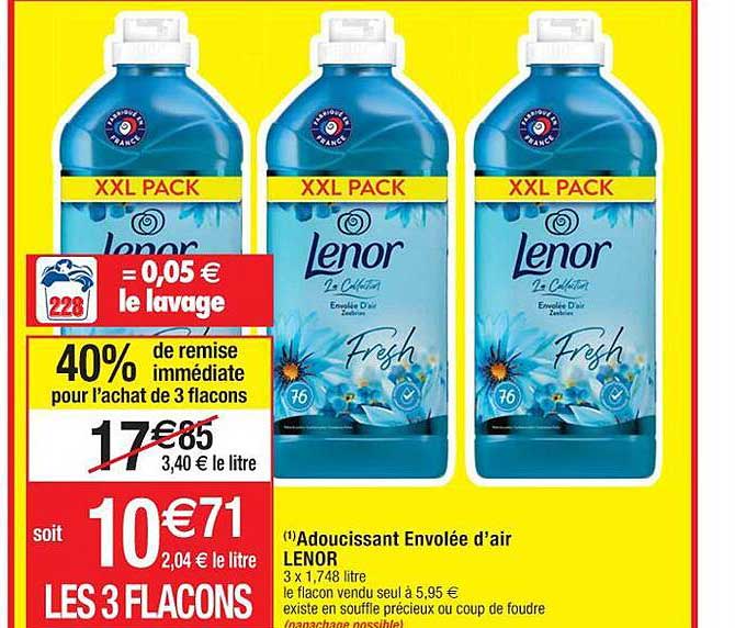 adoucissant envolée d'air lenor