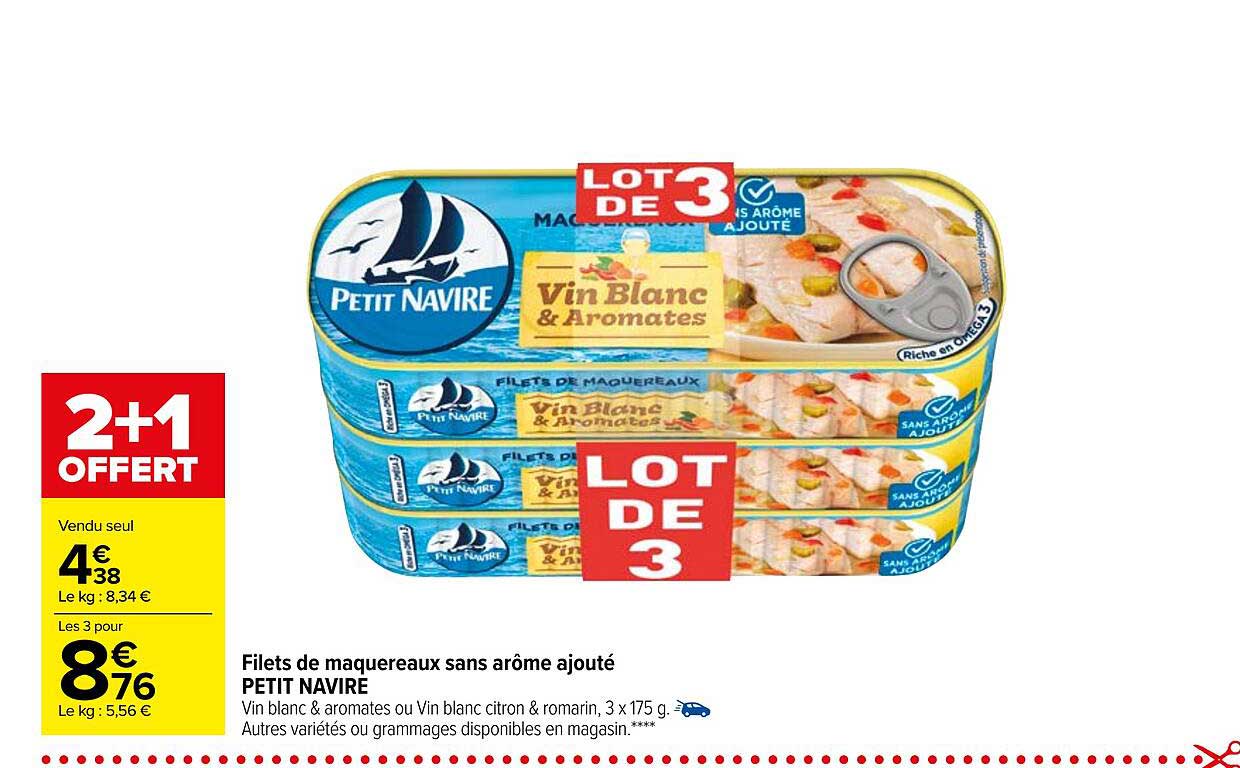 filets de maquereaux sans arôme ajouté petit navire