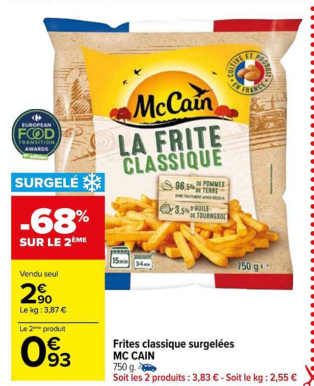 frites classique surgelées mc cain