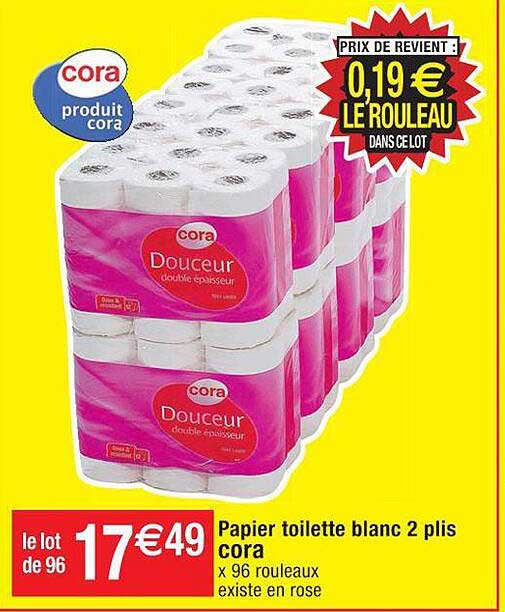 papier toilette blanc 2 plis cora