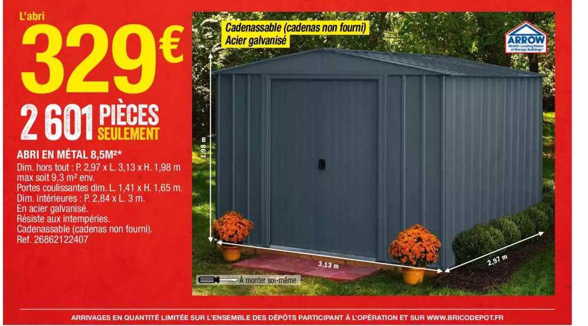 Abri En Métal 8,5 M²