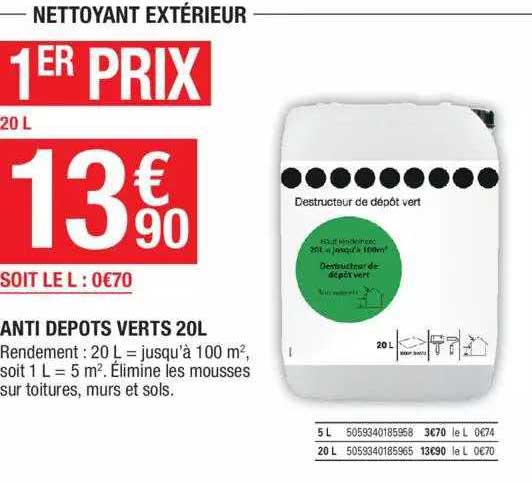 anti dépôts vert 20 l