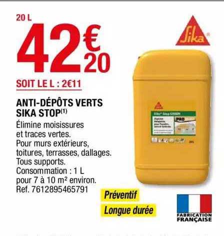 anti-dépôts verts sika stop