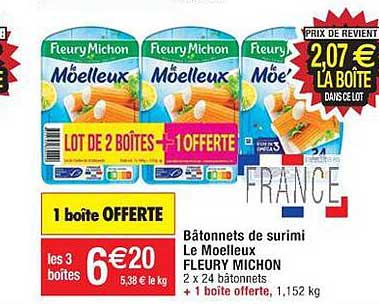 bâtonnets de surimi le moelleux fleury michon
