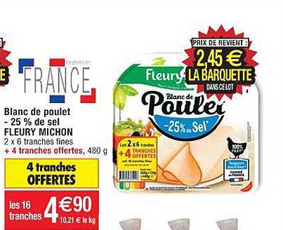 blanc de poulet -25% de sel fleury michon