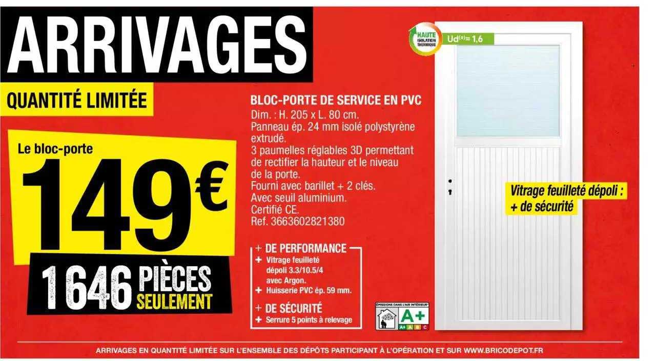 bloc-porte de service en pvc