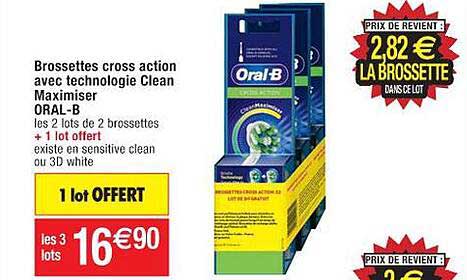 brossettes cross action avec technologie clean maximiser oral-b
