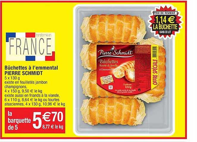 bûchettes à l'emmental pierre schmidt