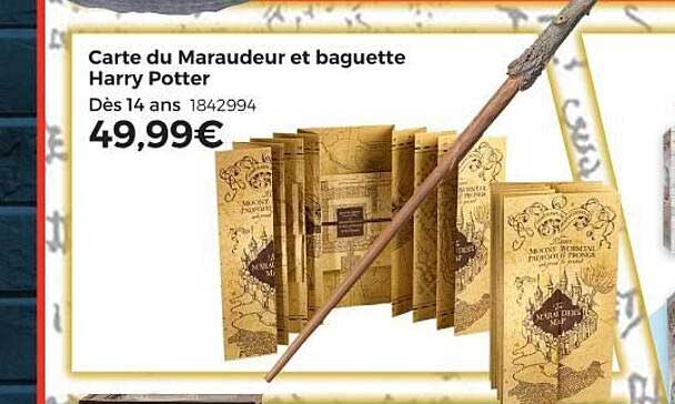 carte du maraudeur et baguette harry potter