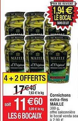 cornichons extra-fins maille
