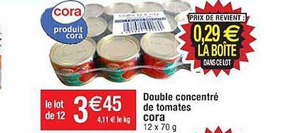 Double Concentré De Tomates Cora