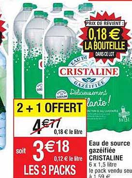 eau de source gazéifiée cristaline