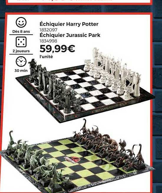 échiquier harry potter, échiquier jurassic park