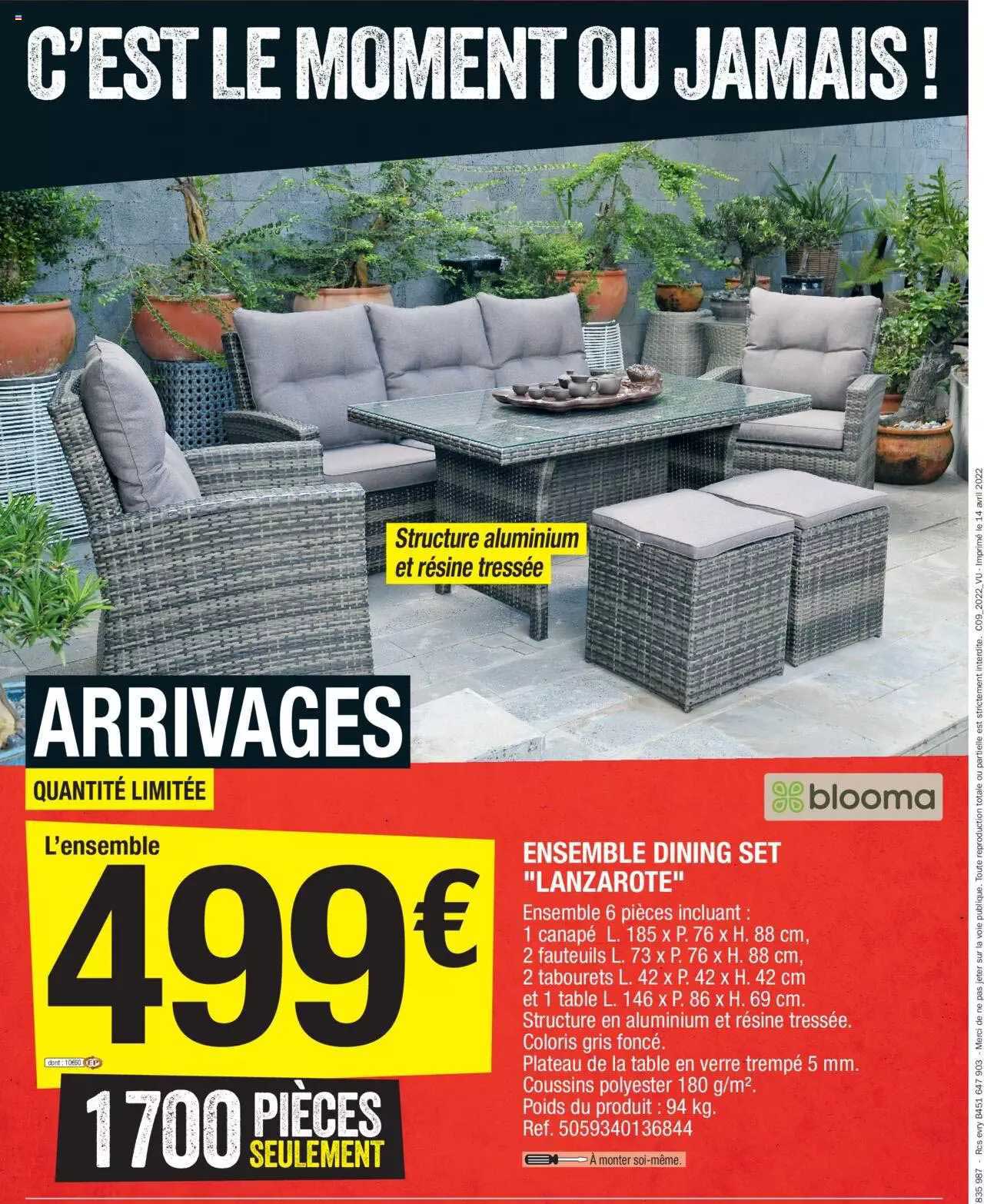 ensemble dining set "lanzarote"