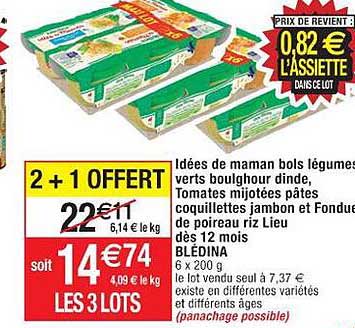 idées de maman bols légumes verts boulghour dinde, tomates mijotées pâtes coquillettes jambon et fondus de poireau riz lieu dès 12 mois blédina