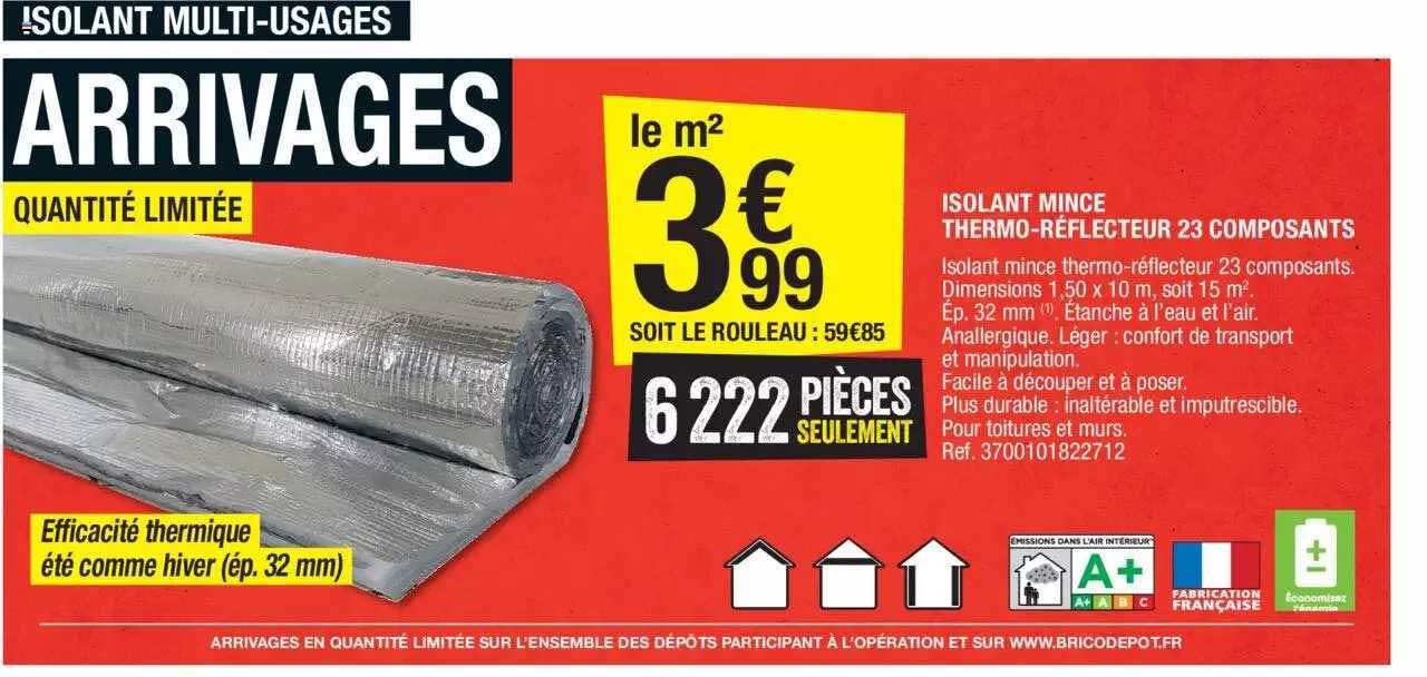 isolant mince thermo-réflecteur 23 composants