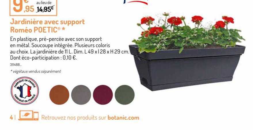 jardinière avec support roméo poétic