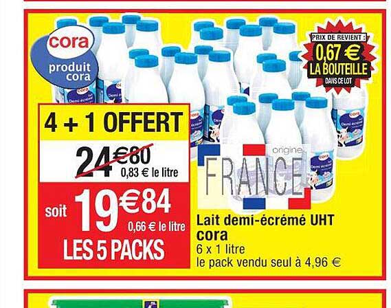 lait demi-écrémé uht cora