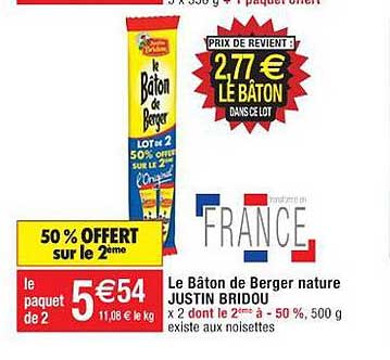 le bâton de berger nature justin bridou