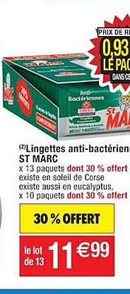 lingettes anti-bactérien st marc