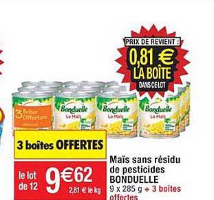 maïs résidu de pesticides bonduelle